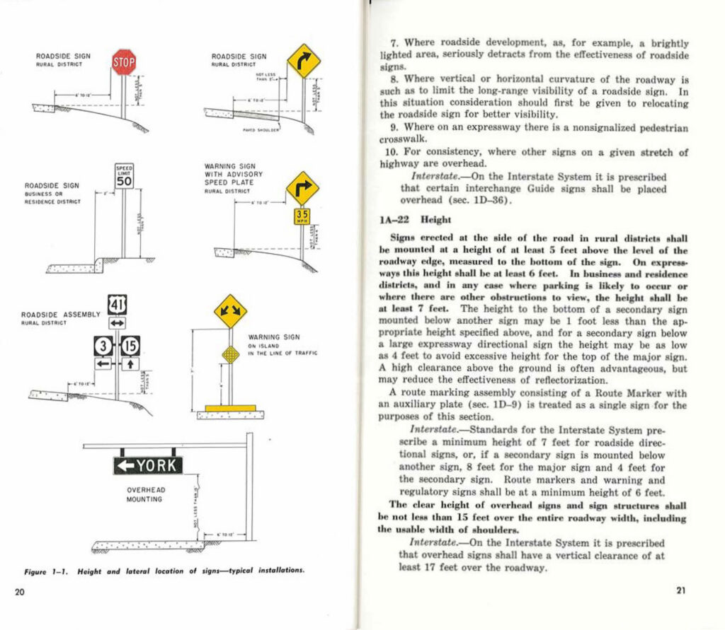 A construction and maintenance page showing temporary sign placement and lane guidance.