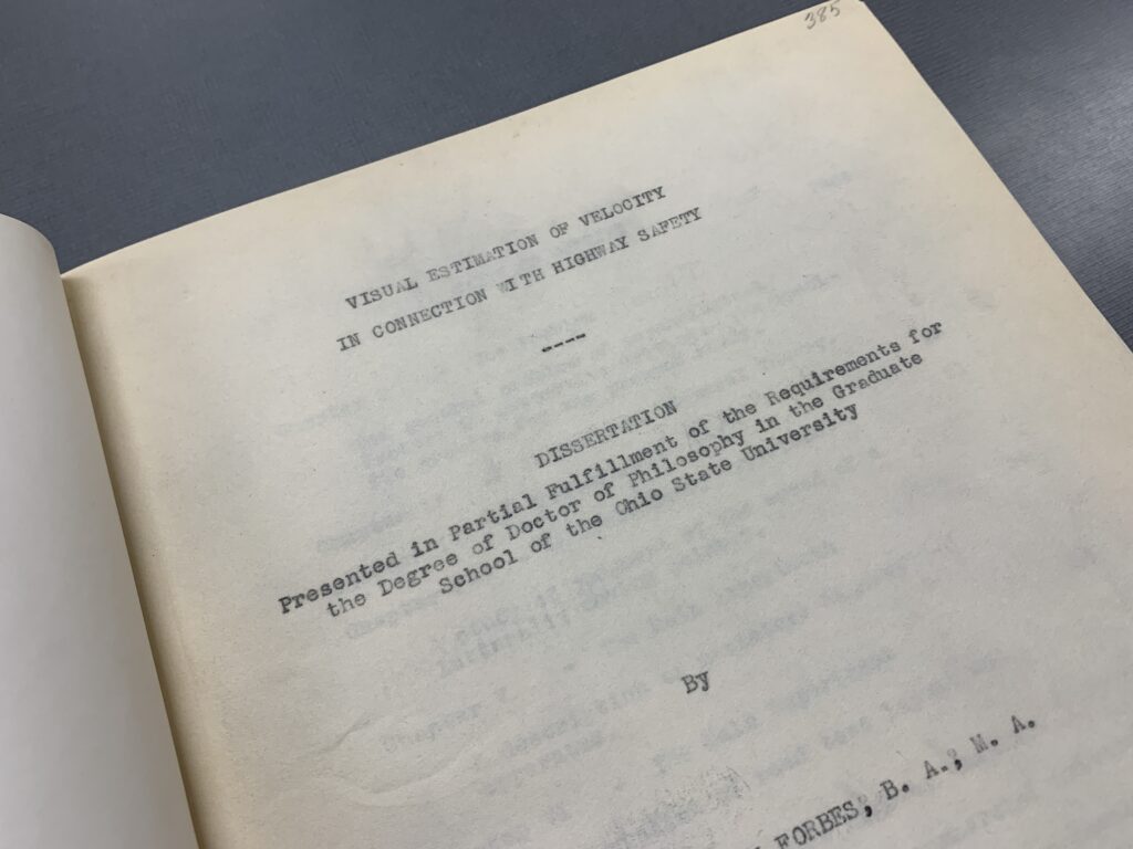 Photographed page from a Theodore Watson Forbes research paper.