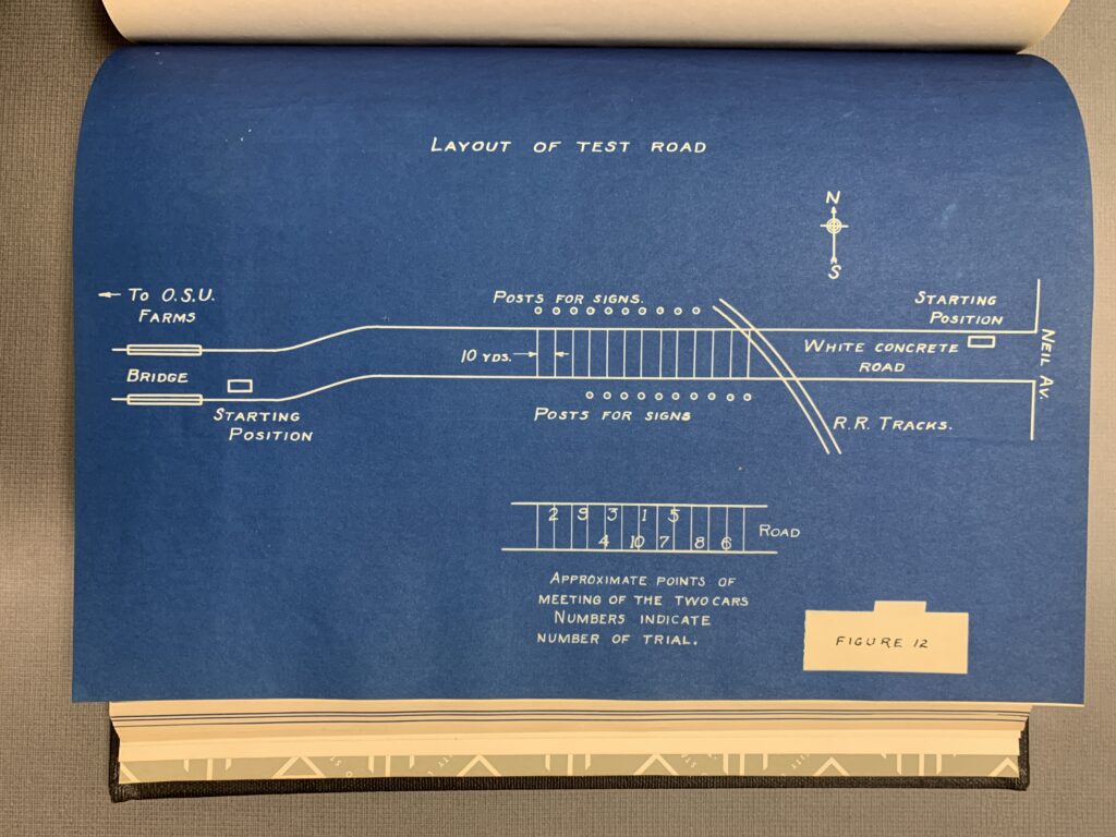 Blueprint page showing a velocity judgment apparatus from Forbes' research.