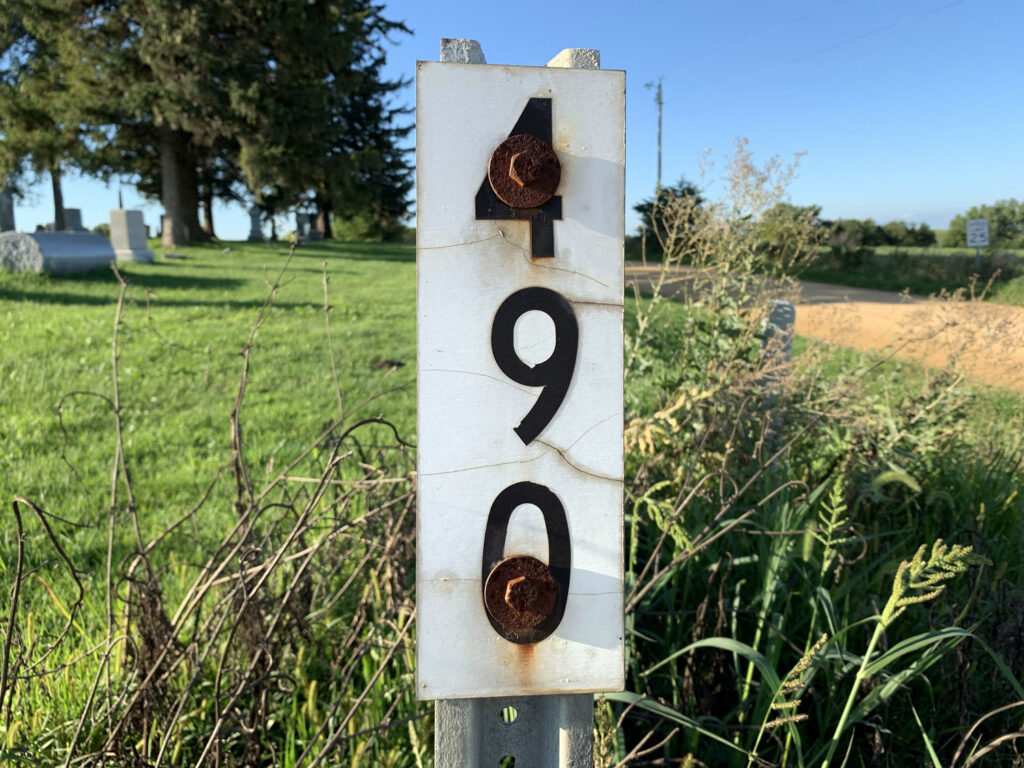 Mile marker photographed during field research.
