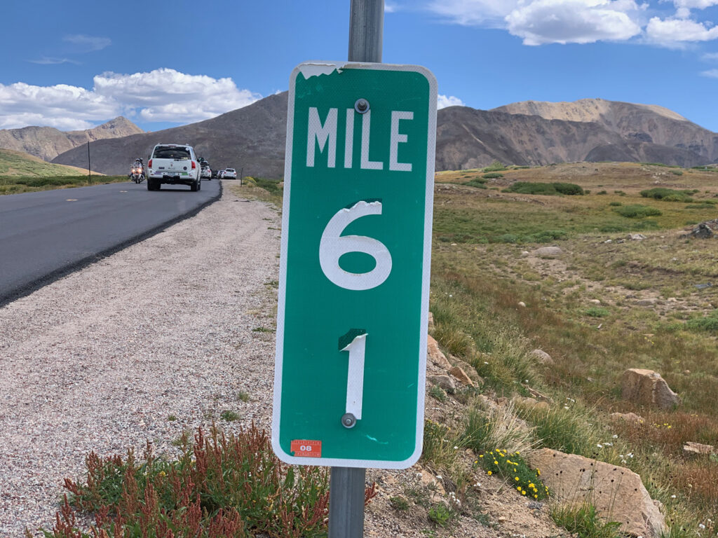 Mile marker photographed during field research.