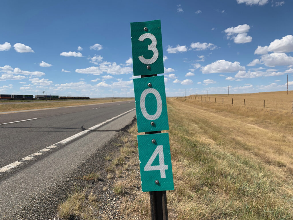 Mile marker photographed during field research.