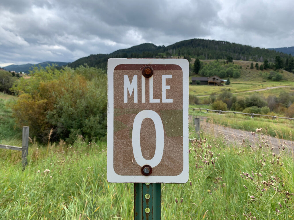 Mile marker photographed during field research.