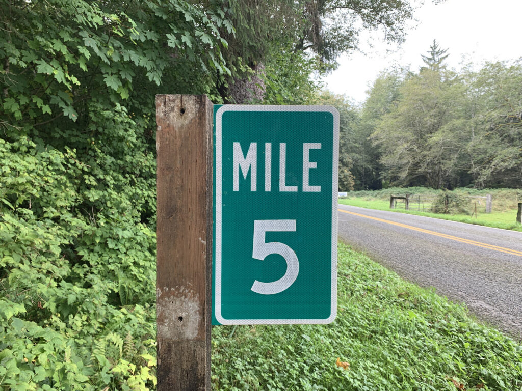 Mile marker photographed during field research.