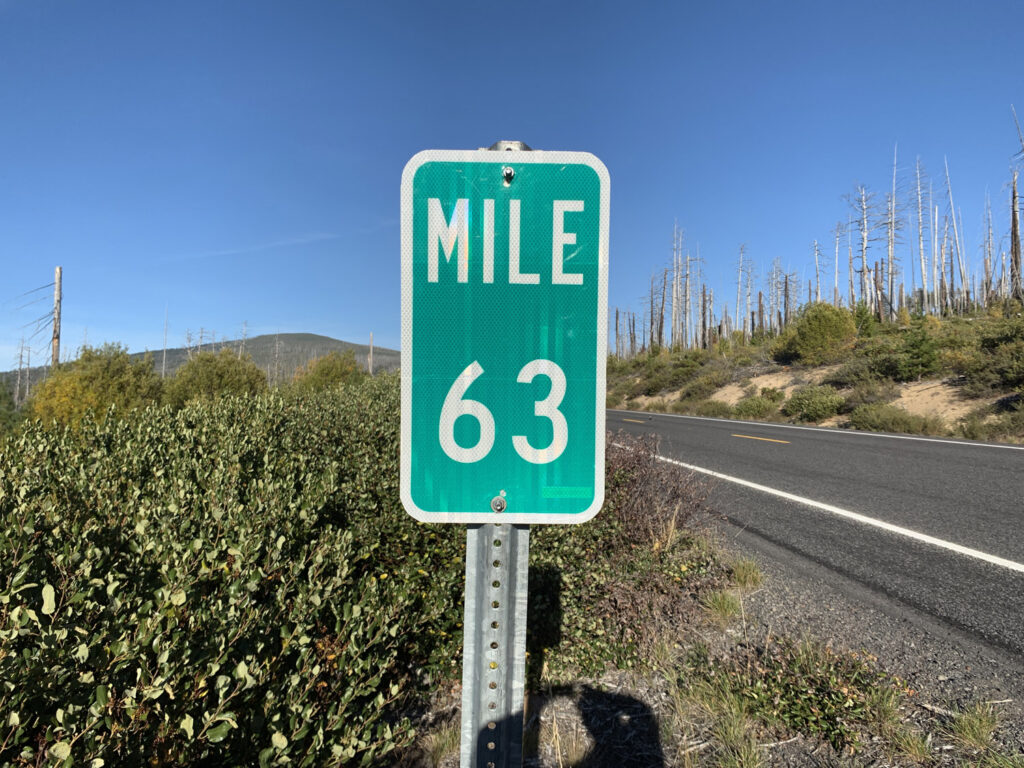 Mile marker photographed during field research.