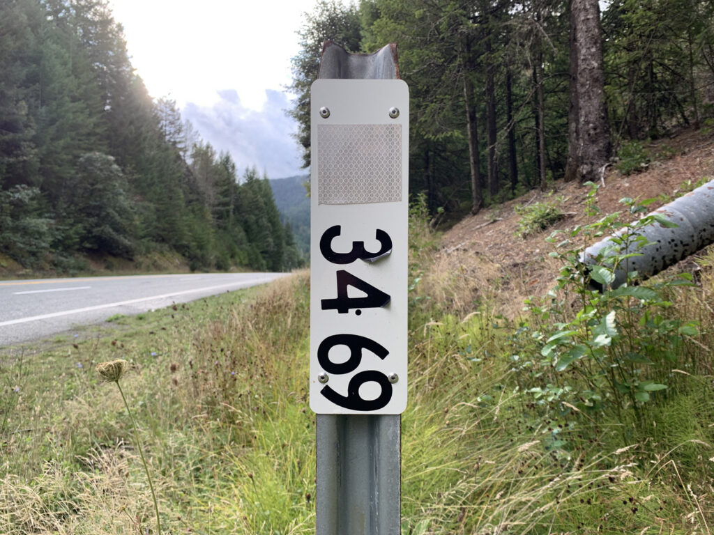 Mile marker photographed during field research.