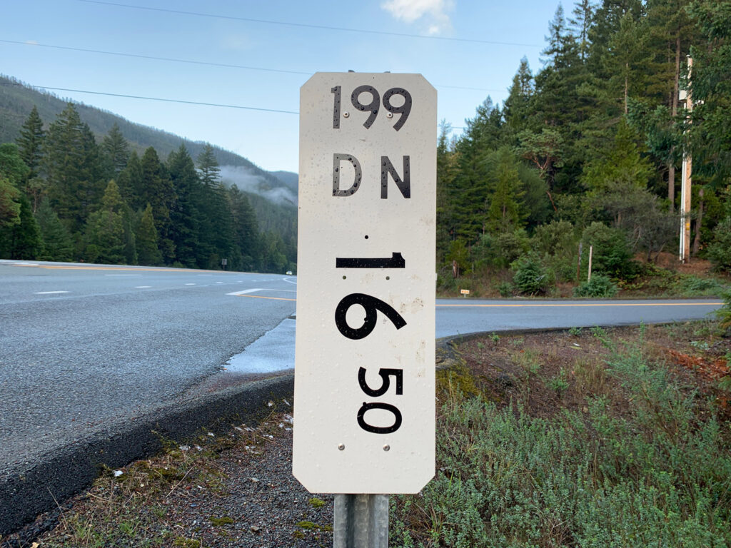 Mile marker photographed during field research.