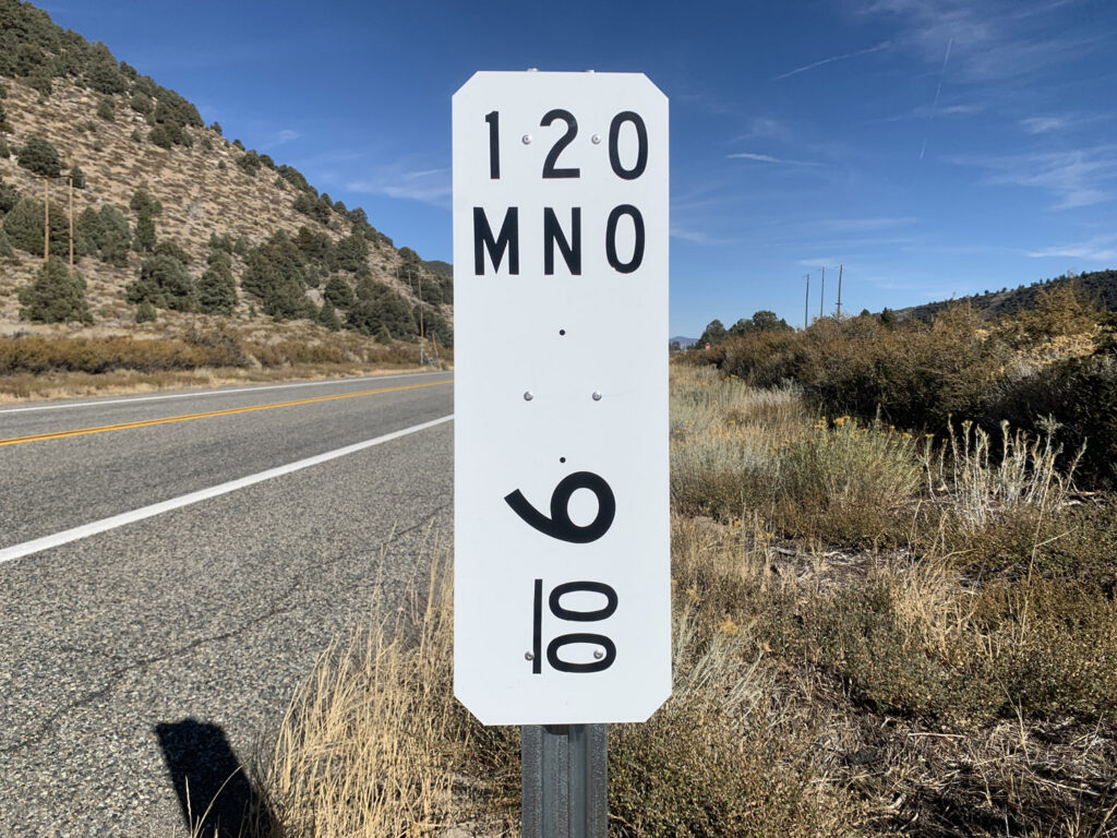 Mile marker photographed during field research.