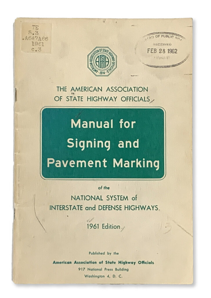 Cover of a manual for signing and pavement marking.