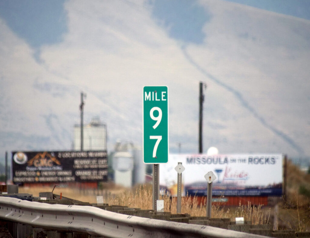 Mile marker photographed during field research.