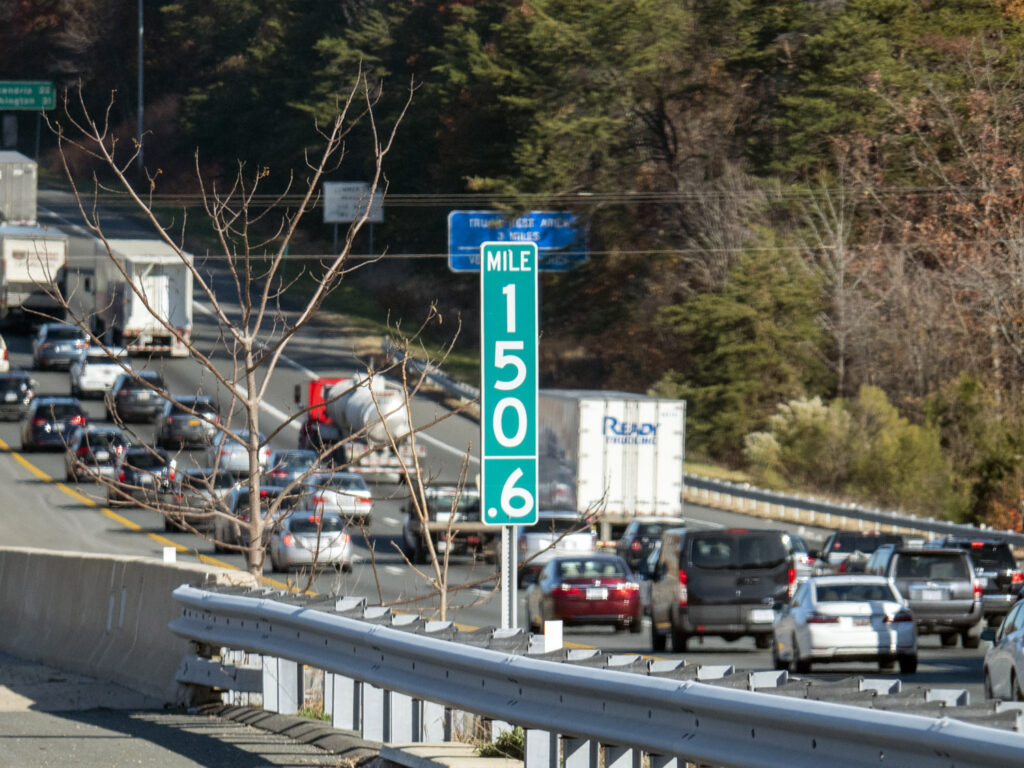 Mile marker photographed during field research.