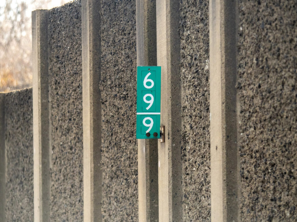 Mile marker photographed during field research.