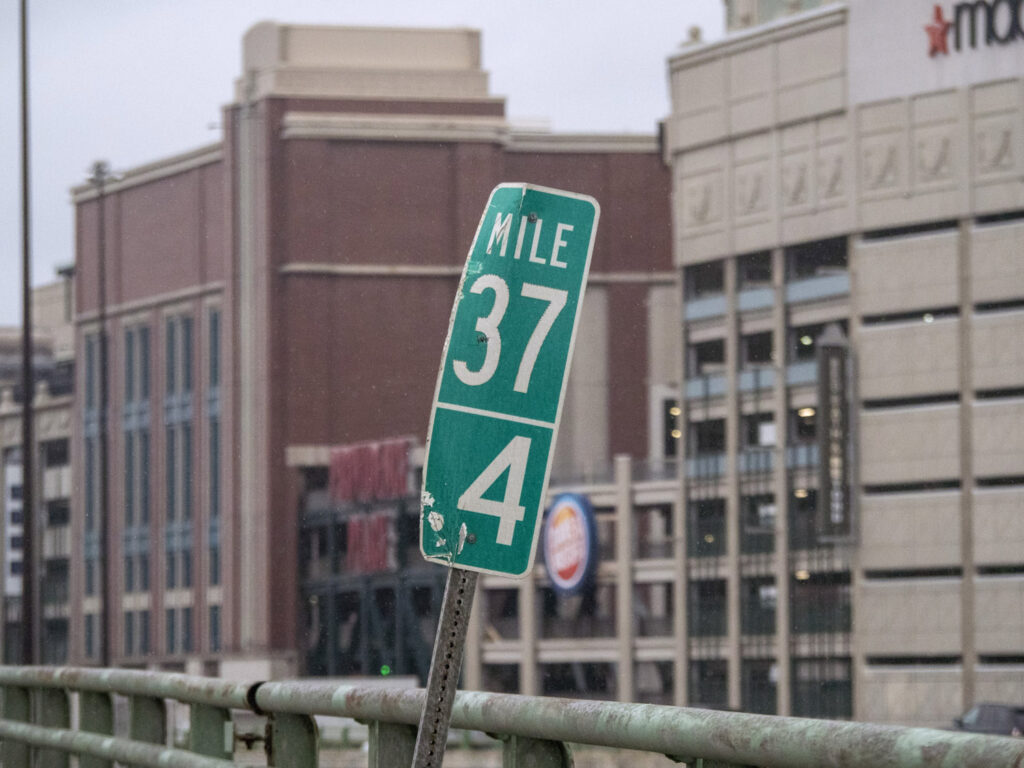 Mile marker photographed during field research.