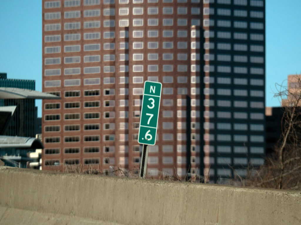 Mile marker photographed during field research.