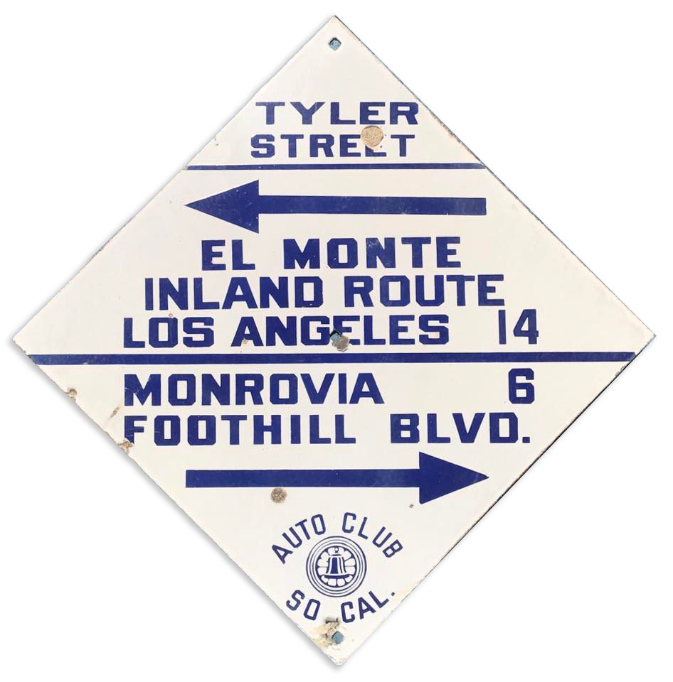 Auto Club of Southern California Enameled sign, circa 1920s