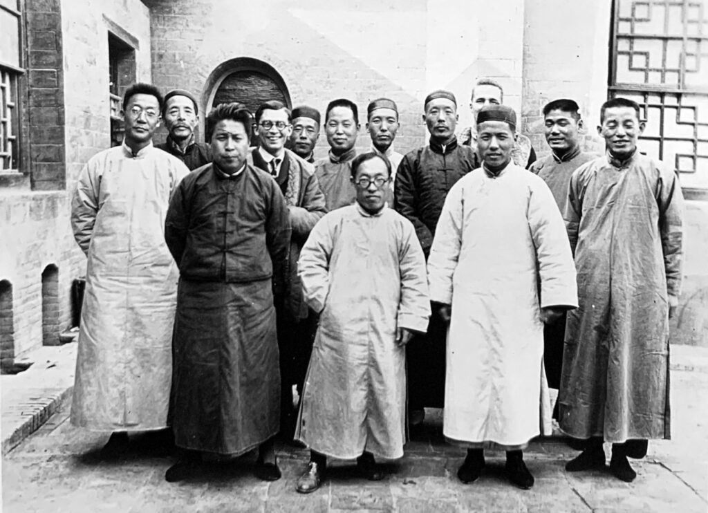 Theodore Watson Forbes with a group during his time in Shansi, China.