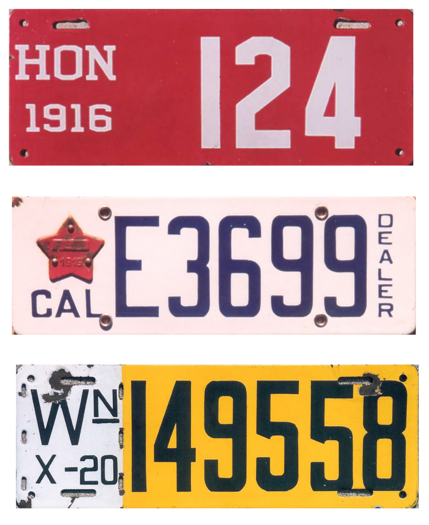 California License Plates, 1916-1920