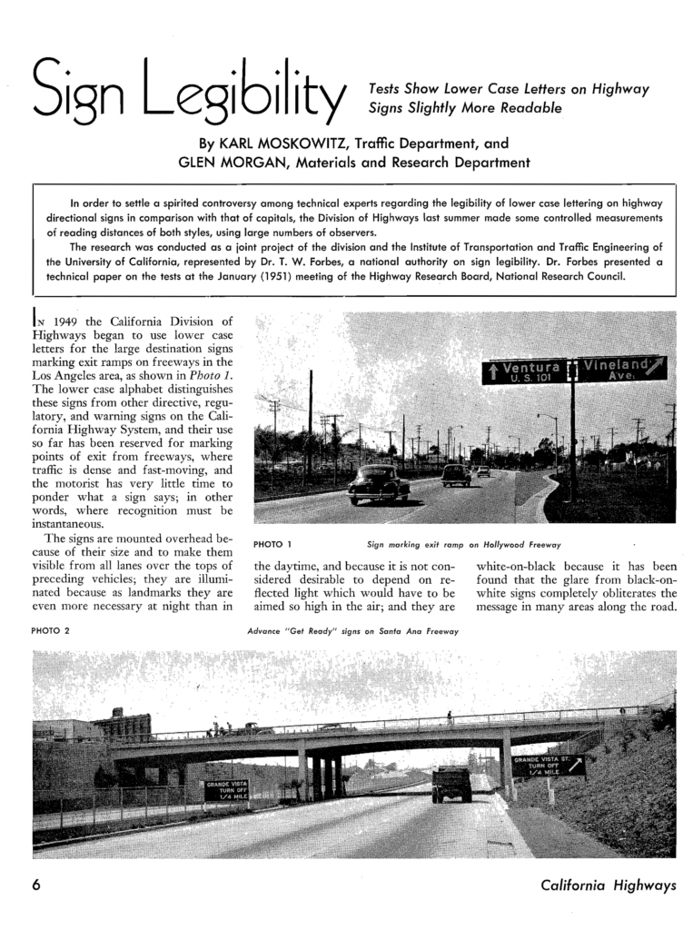Published report in California Highways and Public Works