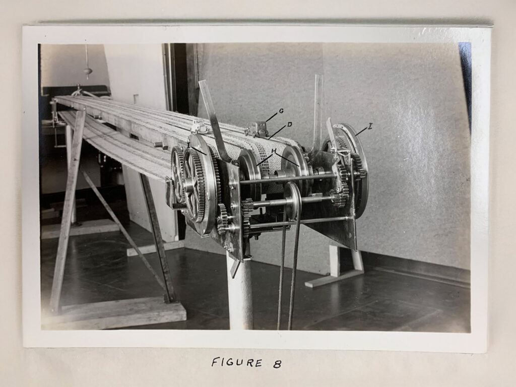 Photograph of a mechanical apparatus used in driving research.