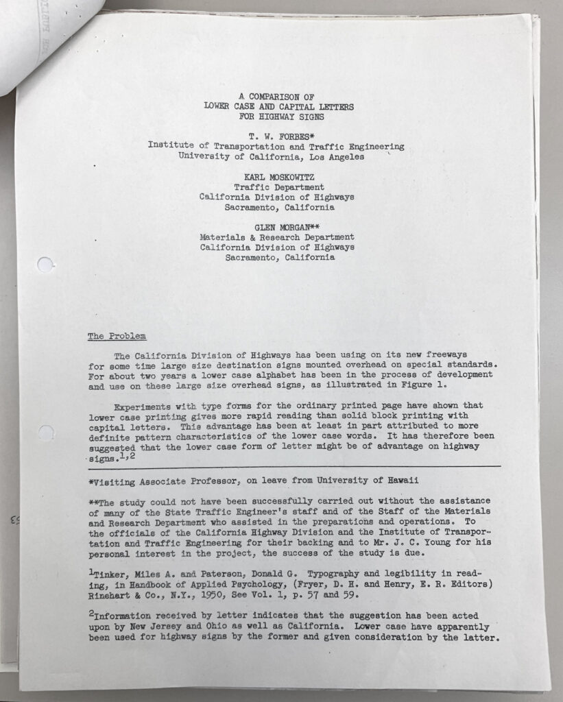 Original paper delivered to the California Division of Highways